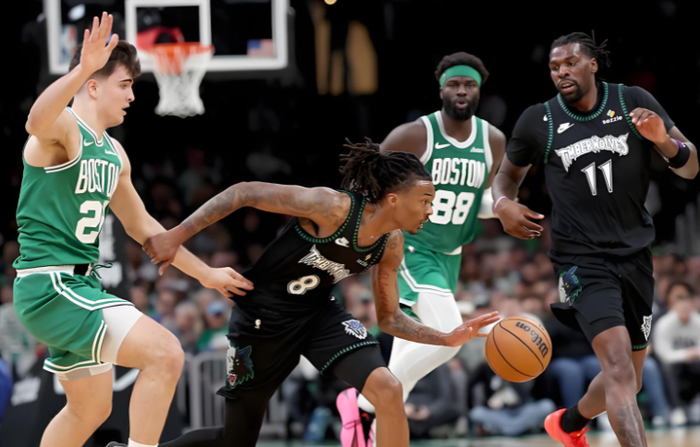 海兰德23分助森林狼客场掀翻凯尔特人 终结21年波